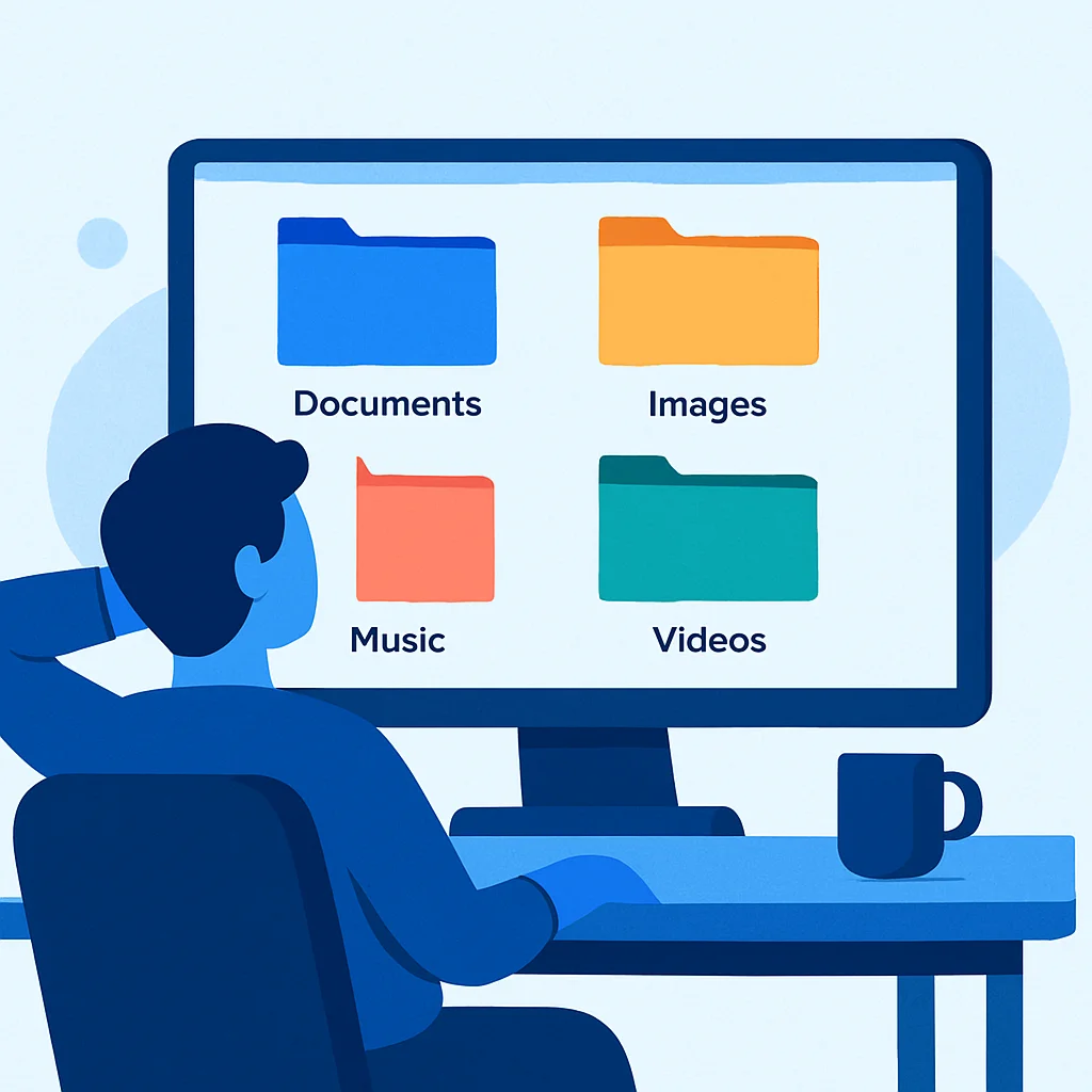 A clean workspace illustration showing a well organized digi